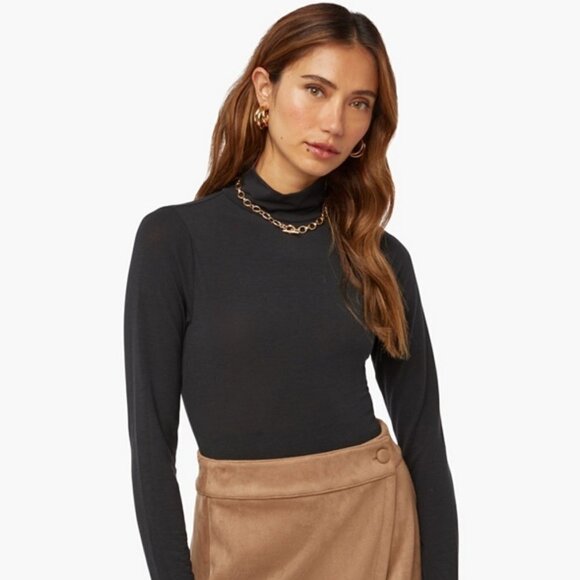 5 for $25 JustFab Mock Neck Bodysuit Black size Medium‎ - Picture 1 of 4